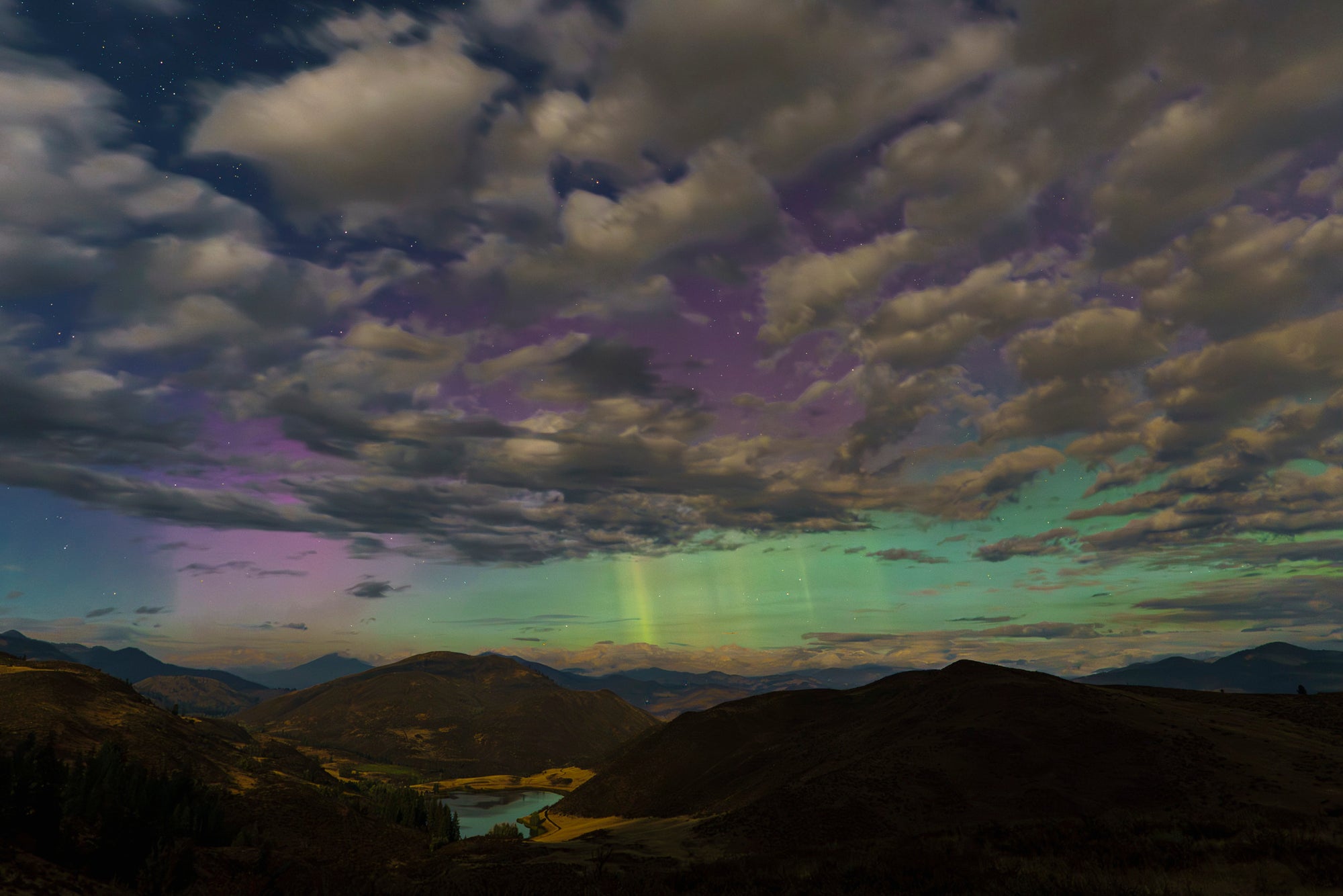 Moccasin Lake Rainbow Aurora- Acrylic Print