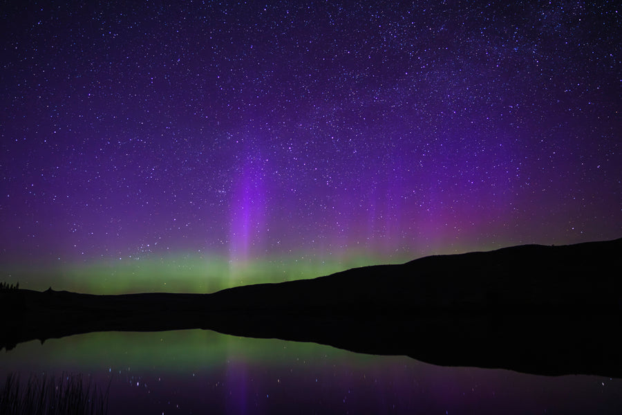 Purple Aurora Reflection - Metal Print