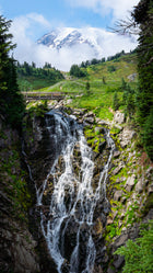 Mount Rainier Edith Creek Falls - Metal Print